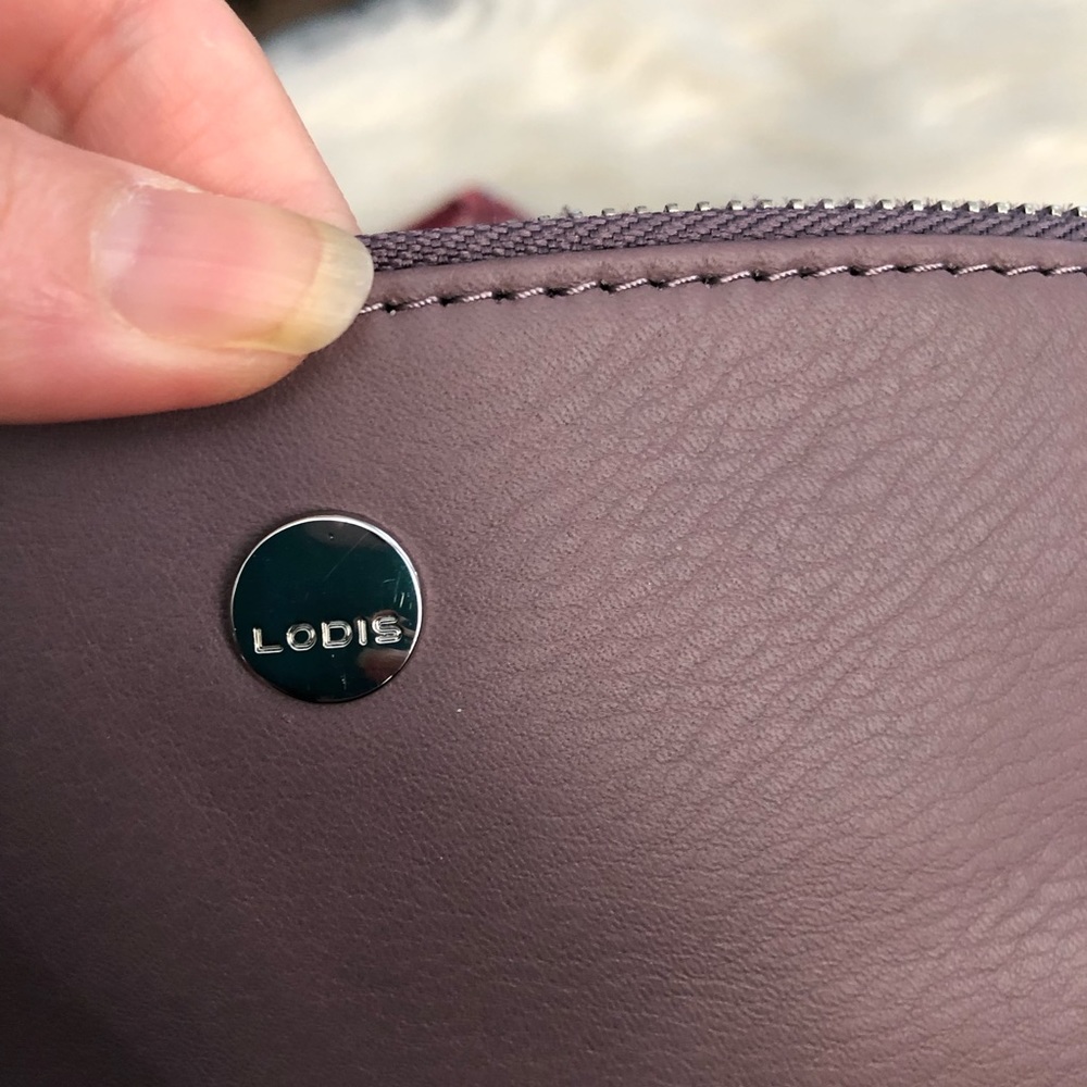 NWT Lodis purple leather wristlet with card case wallet - Picture 3 of 10